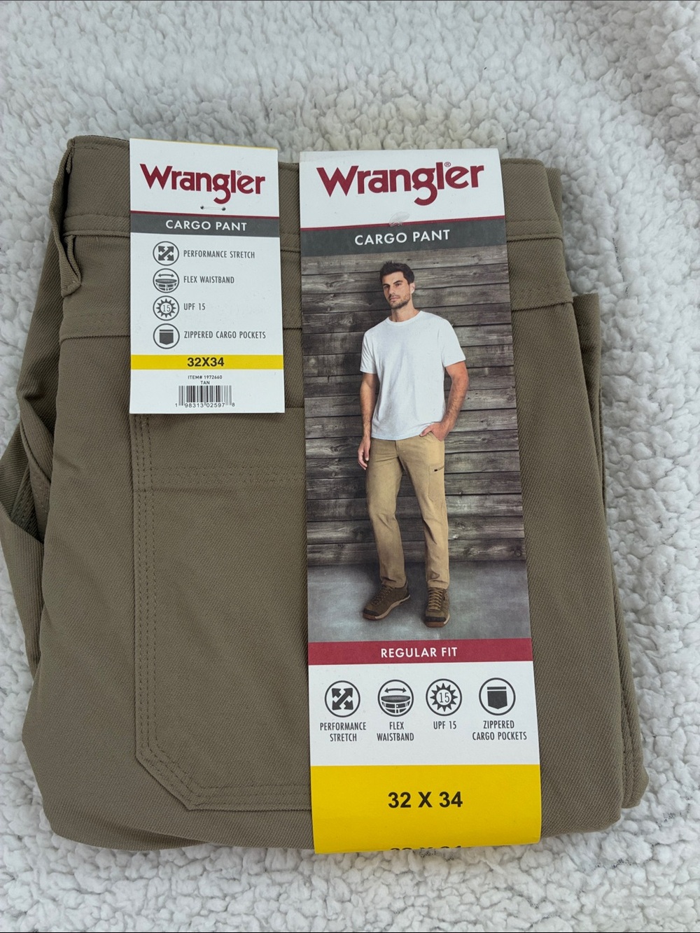 Wrangler Men’s Cargo Pants in Khaki Tan 32x34